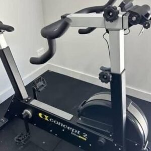Used Concept 2 BikeErg in black with an adjustable seat and handlebars